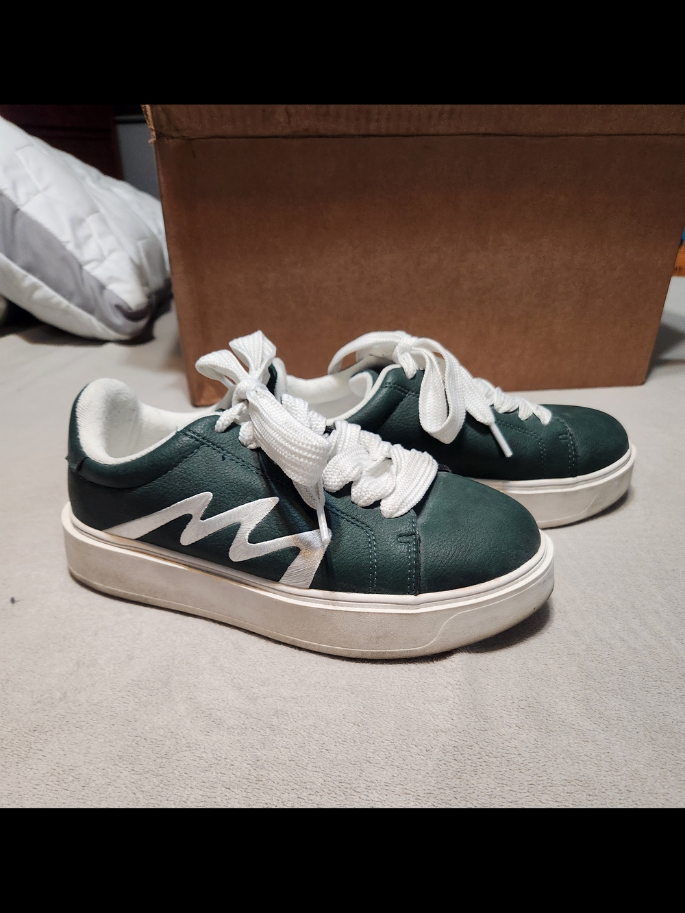 torrid Dark Green Platform Sneakers with White Accents